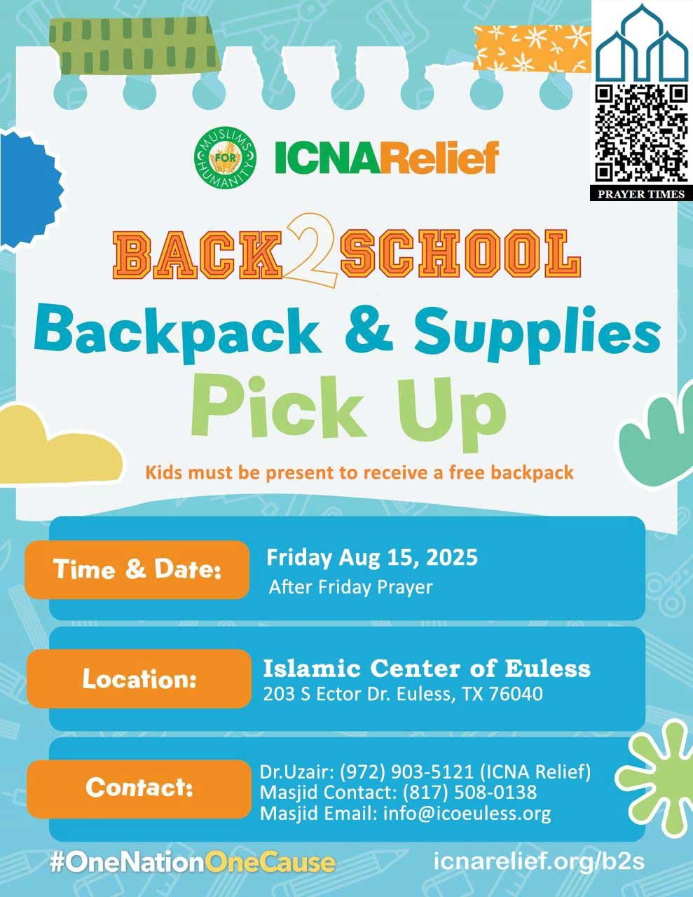 Back2School Backpack & Supplies Pick Up